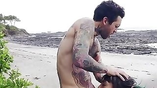 ass,beach,big cock,blowjob,cumshot,ethnic,goth,hardcore,hd,nature,punk,tattoo,